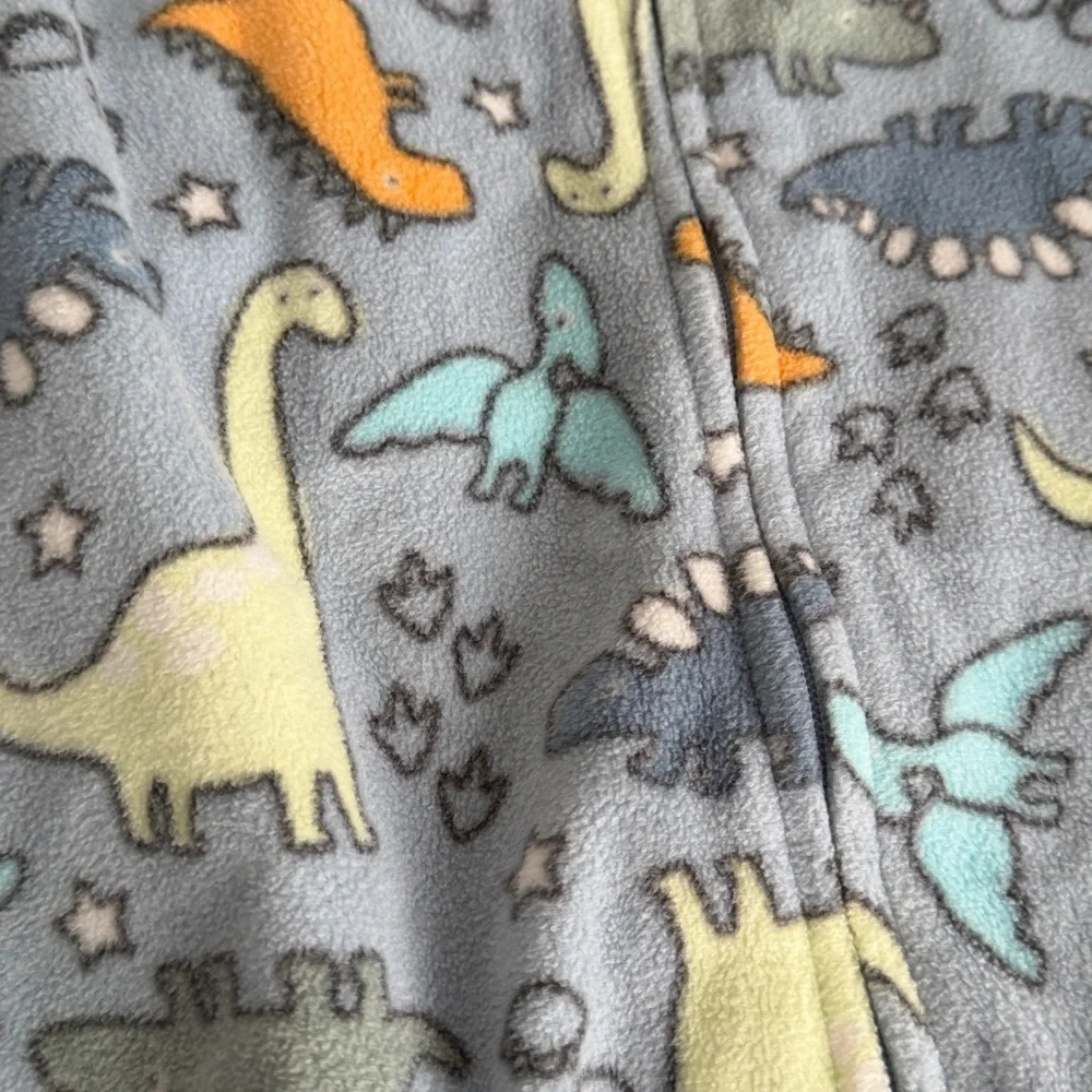 Kids Headquarters Dinosaur Print Footies - Blue and Gray